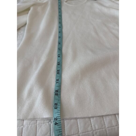 Elena Wang Womens Ivory Ribbed Knit Top S/P - Picture 9 of 10